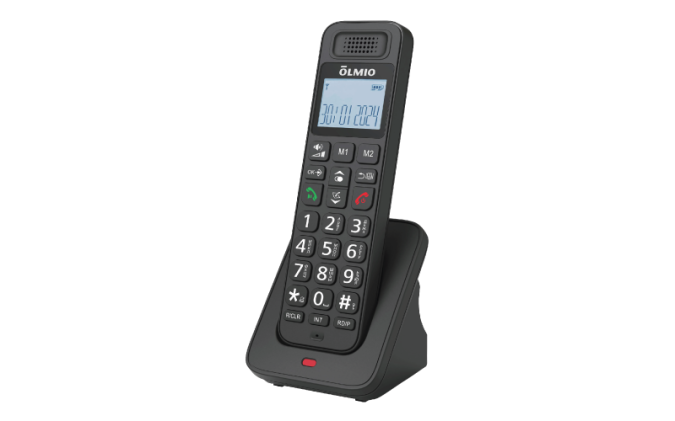 картинка Телефон беспроводной Dect Olmio DP-03 черный от интернет-магазина itsklad.kz