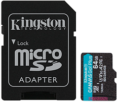 Карта памяти MicroSD 64GB Class 10 U3 Kingston SDCG4/64GB