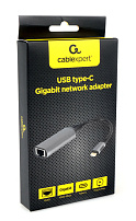 Сетевой адаптер Cablexpert A-USB3C-LAN-01, Type-C USB3.0, в Гбит.сеть Ethernet (RJ-45), метал.разъем