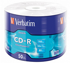 Оптический носитель CD-R Verbatim 43787 50шт. 52X 700MB WRAP EXTRA PROTECTION