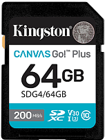 Карта памяти SD 64GB Class 10 U3 Kingston SDG4/64GB